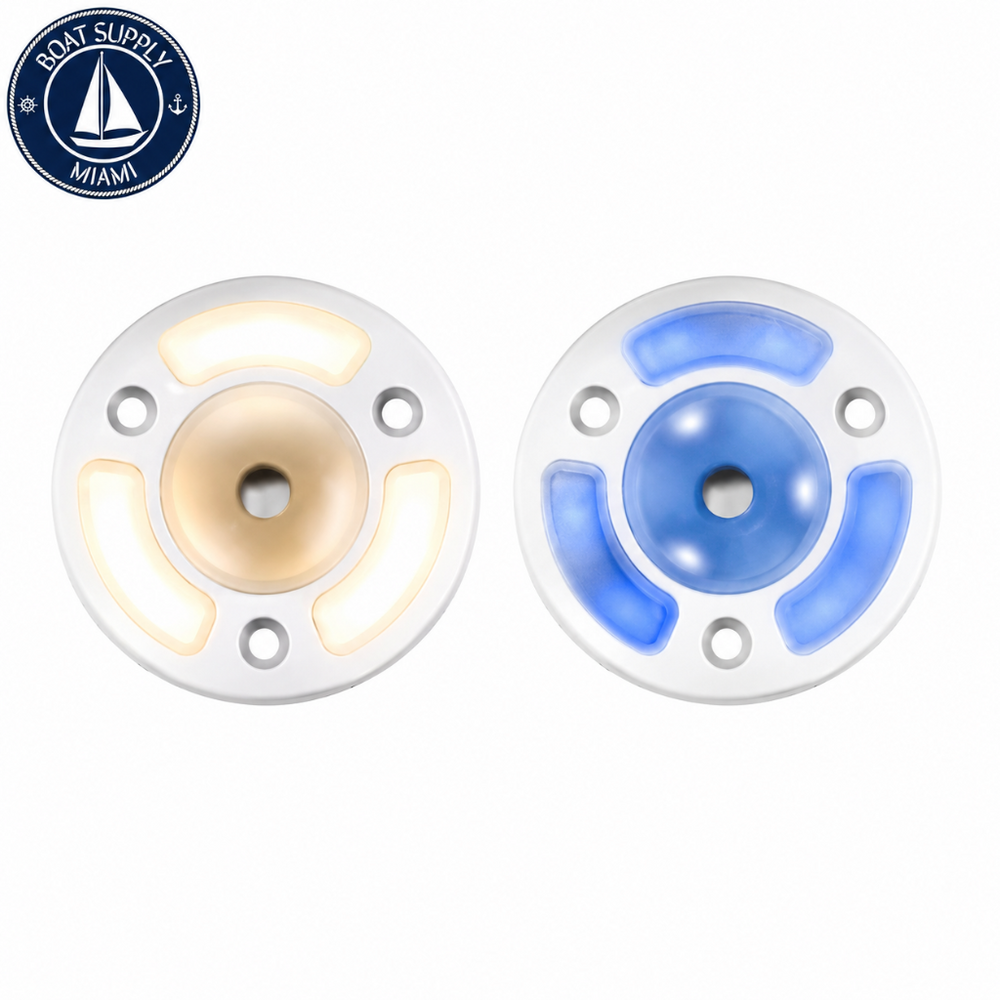 Sea-Dog 401835-3 LED Round Mirror Light with Dimmer White/Blue | Luz LED Rojoonda para Espejo con Dimmer Blanco/Azul Sea-Dog 401835-3