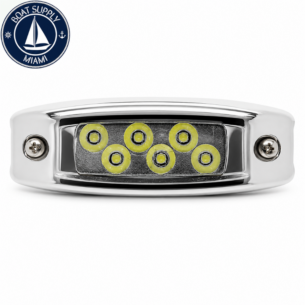 Seachoice 50-03591 Water Dragon With Stainless Steel Cov 6 LED Whitee | Agua Dragon With Acero Inoxidable Cov 6 LED Whitee Blanca Acero Inoxidable Seachoice 50-03591