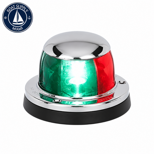 Seachoice 50-05031 Chrome Brass Bi-Color Bow Light | Luz de Proa Bicolor de Latón Cromado Seachoice 50-05031