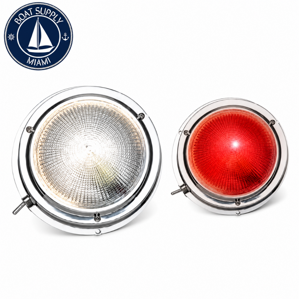 Seachoice 50-06641 Day or Night Vision Dome Light Red/White 4 in | Luz de Domo Día/Noche Rojo/Blanco 4 pulg. Seachoice 50-06641