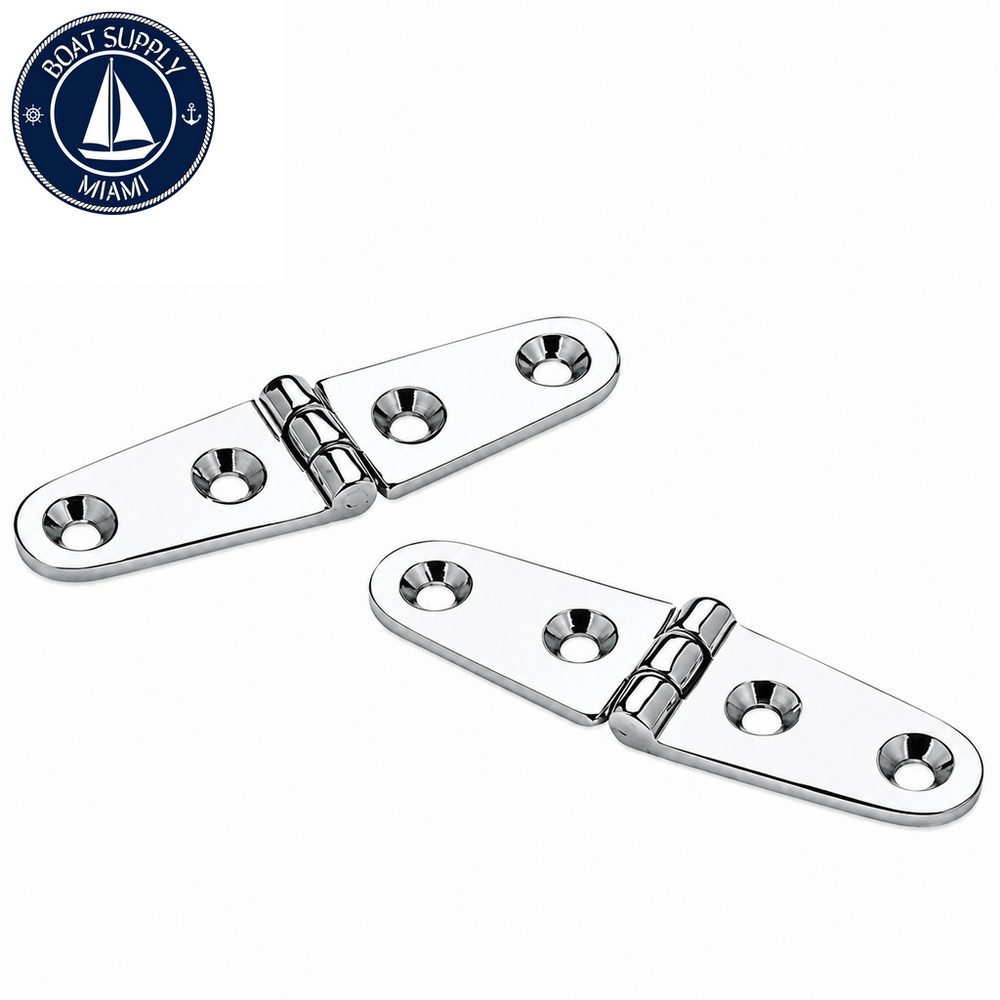 Seachoice 50-33821 Marine Strap Hinge 4" x 1-1/8" Chrome-Plated Brass Bisagra de Correa Marina 4" x 1-1/8" de Latón cromado Seachoice 50-33821