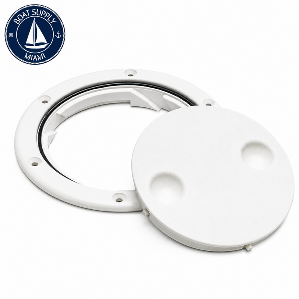 Seachoice 50-39261 Twist 'N' Lock Deck Plate 4-12 Arctic White Tapa de Inspección Marina Twist 'N' Lock 4-1/2" Blanco Ártico Seachoice 50-39261