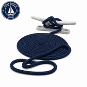 Seachoice 50-46991 Double Braid Nylon Dock Line 5/8" x 30' Navy | Línea de Amarre Nylon Doble Trenzado 5/8" x 30' Azul Marino