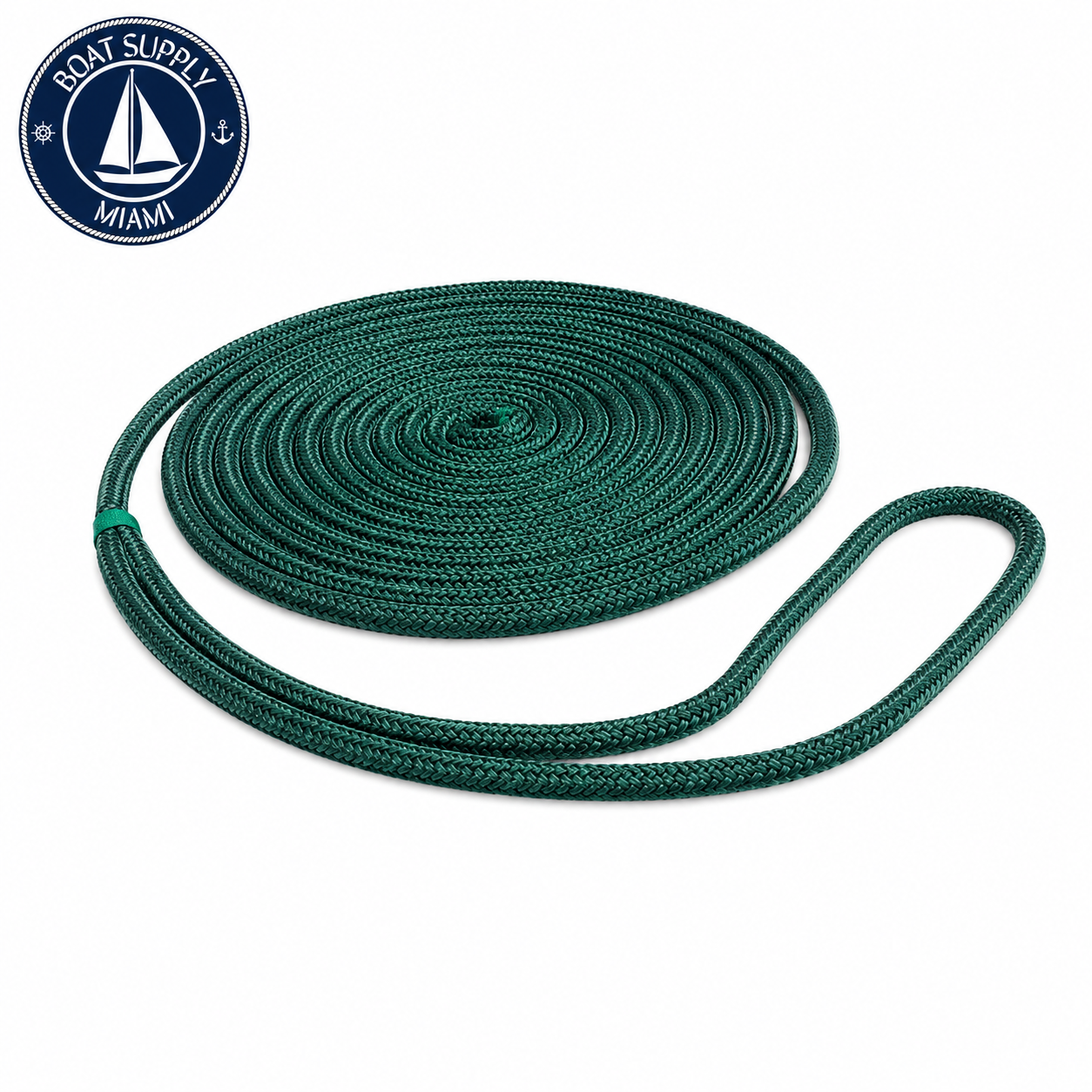 Seachoice 50-39681 Double Braid Nylon Dock Line 3/8" x 15' Forest Green | Línea de Amarre Nylon Doble Trenzado 3/8" x 15' Verde Forestal..png