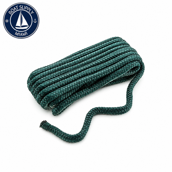 Seachoice 50-39681 Double Braid Nylon Dock Line 3/8" x 15' Forest Green | Línea de Amarre Nylon Doble Trenzado 3/8" x 15' Verde Forestal..png