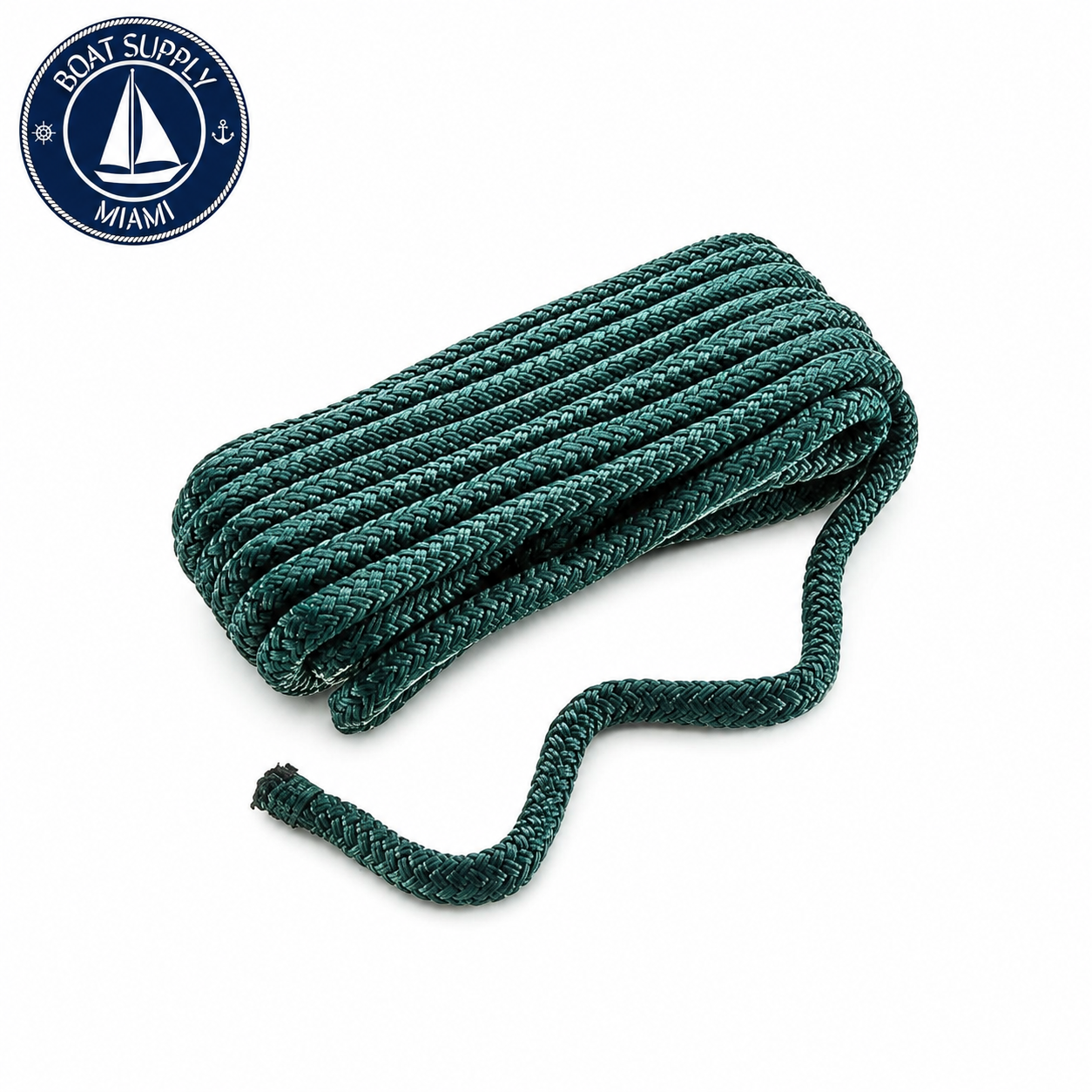Seachoice 50-39681 Double Braid Nylon Dock Line 3/8" x 15' Forest Green | Línea de Amarre Nylon Doble Trenzado 3/8" x 15' Verde Forestal..png