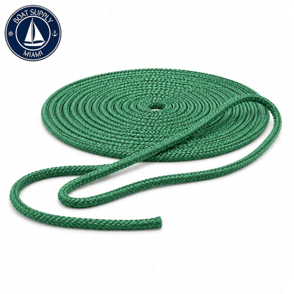 Seachoice 50-39771 Double Braid Nylon Dock Line 3/8" x 15' Teal | Línea de Amarre Nylon Doble Trenzado 3/8" x 15' Verde Azulado.png.png