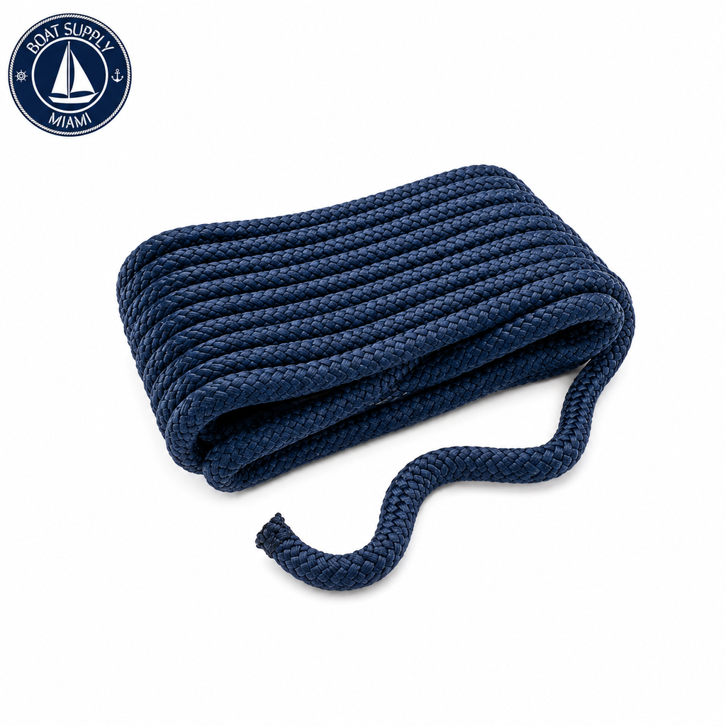 Seachoice 50-39861 Double Braid Nylon Dock Line 1/2" x 20' Navy | Línea de Amarre Nylon Doble Trenzado 1/2" x 20' Azul Marino.png.png