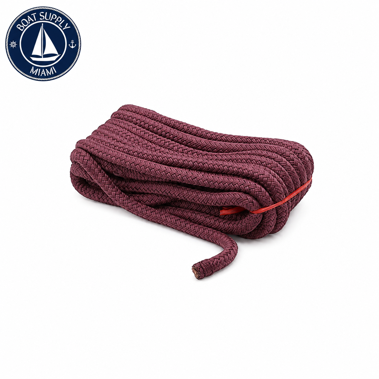 Seachoice 50-39931 Double Braid Nylon Dock Line 3/8" x 15' Burgundy | Línea de Amarre Nylon Doble Trenzado 3/8" x 15' Borgoña.png.png