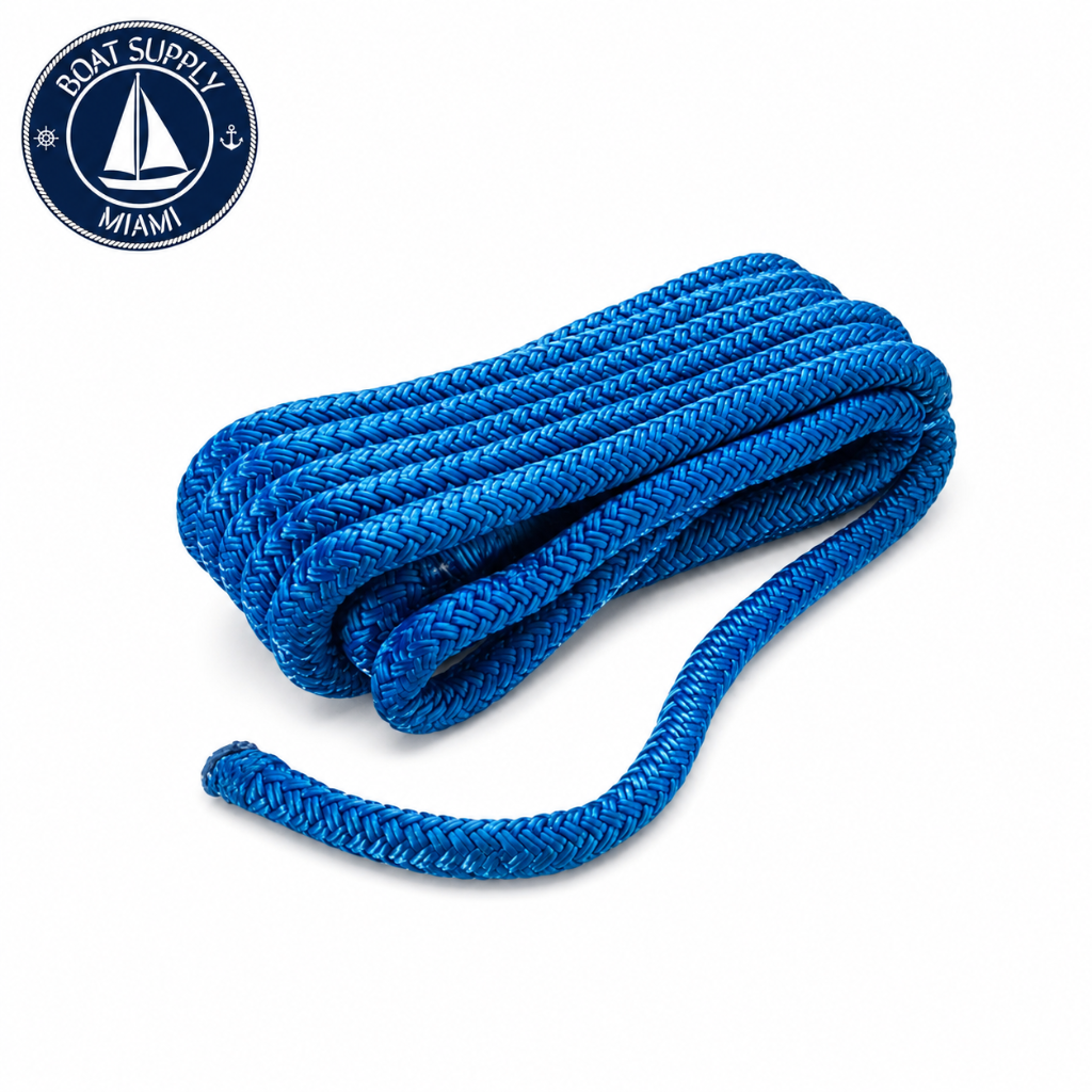 Seachoice 50-40411 Double Braid Nylon Dock Line 12 x 20' Blue  Línea de Amarre Nylon Doble Trenzado 12 x 20' Azul