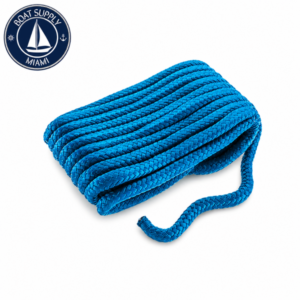 Seachoice 50-40431 Double Braid Nylon Dock Line 5/8" x 35' Blue | Línea de Amarre Nylon Doble Trenzado 5/8" x 35' Azul
