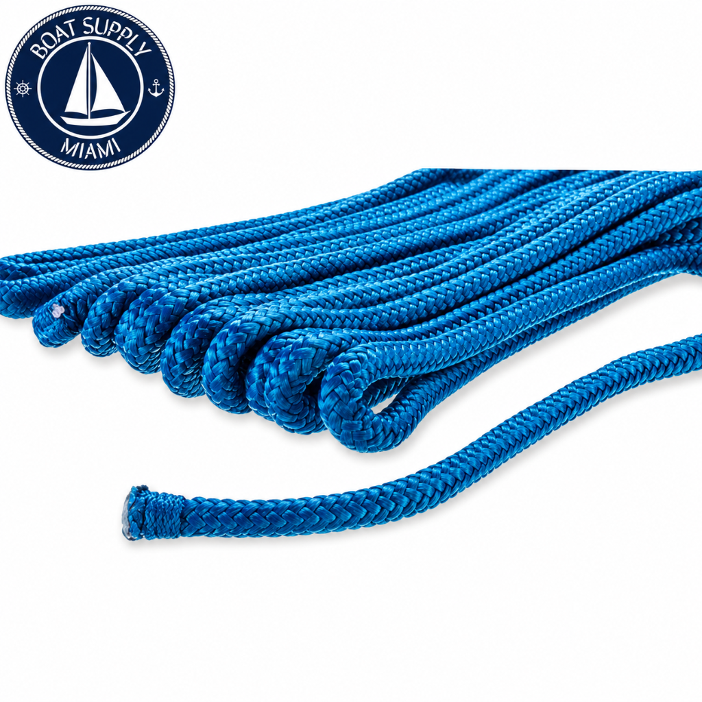 Seachoice 50-40831 Double Braided Nylon Fender Line 2-Pack 1/4" x 6' Blue | Línea para Defensa de Nylon Doble Trenzado Paquete de 2 1/4" x 6' Azul