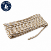 Seachoice 50-40991 Double Braided Nylon Fender Line 2-Pack 3/8" x 6' Gold/White | Línea para Defensa de Nylon Doble Trenzado Paquete de 2 3/8" x 6' Dorada/Blanca