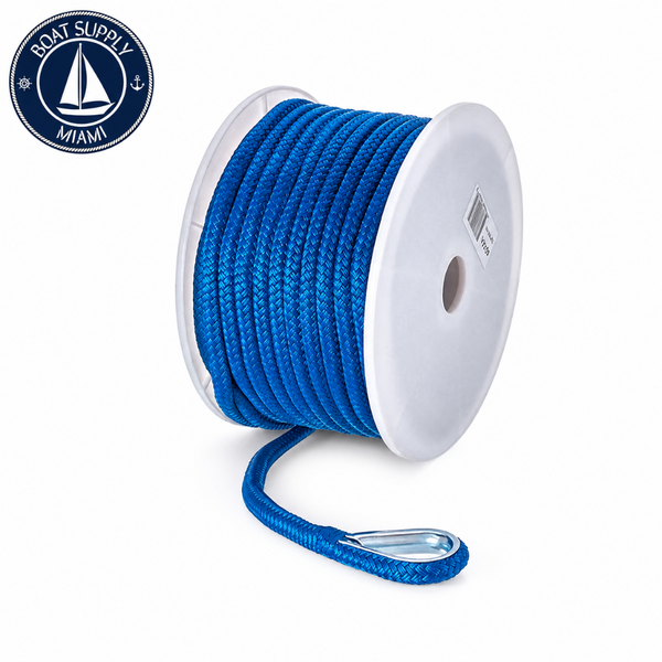 Seachoice 50-42161 Double Braid Nylon Anchor Line 3/8" x 100' Blue | Línea de Ancla Nylon Doble Trenzado Seachoice 3/8" x 100' Azul