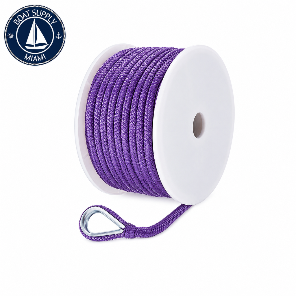 Seachoice 50-42231 Double Braid Nylon Anchor Line 3/8" x 100' Purple | Línea de Ancla Nylon Doble Trenzado Seachoice 3/8" x 100' Morada
