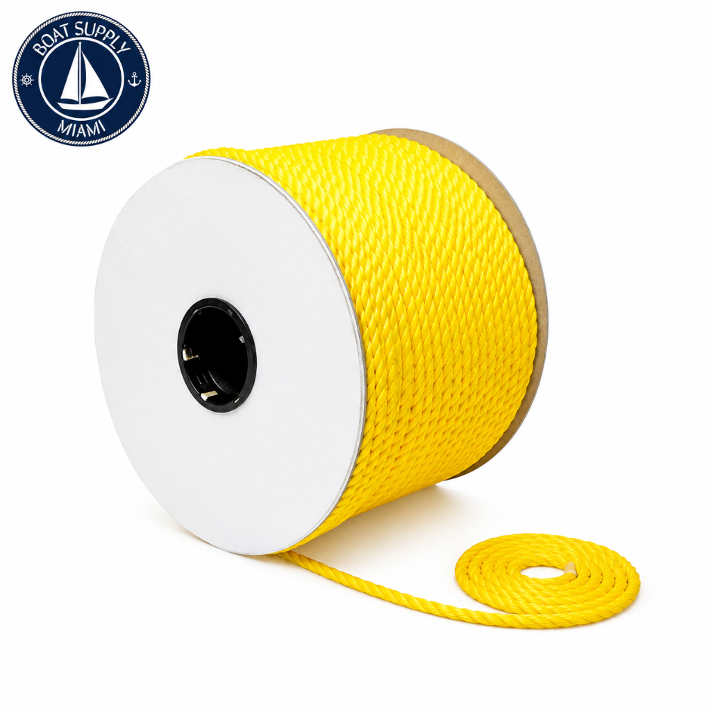 Seachoice 50-42720 Twisted Braid Polypropylene Spool 3/8" x 600' Yellow | Rollo de Cuerda Polipropileno Trenzado Torcido Seachoice 3/8" x 600' Amarilla