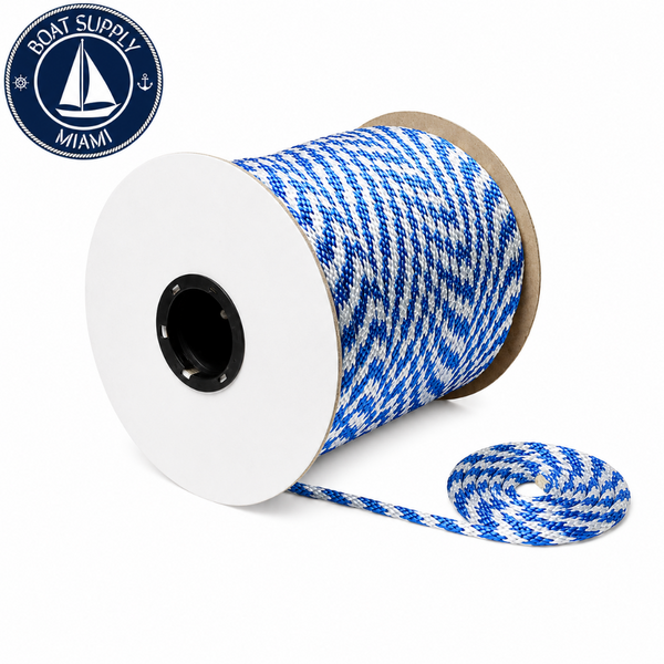 Seachoice 50-42780 Solid Braid 100% MFP Multi-Purpose Rope Spool 3/8" x 500' Blue/White | Rollo de Cuerda Multiuso MFP Seachoice 3/8" x 500' Azul/Blanca