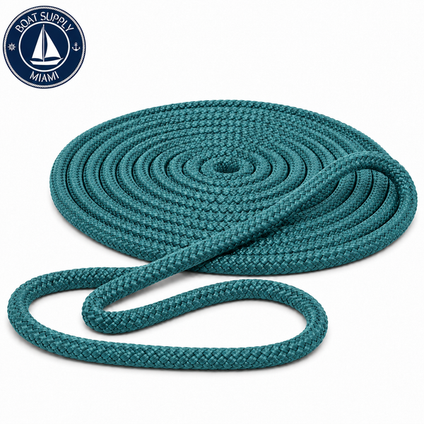 Seachoice 50-46981 Double Braid Nylon Dock Line 5/8" x 30' Forest Green | Línea de Amarre Nylon Doble Trenzado 5/8" x 30' Verde Forestal