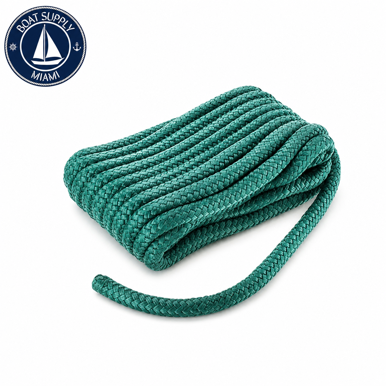 Seachoice 50-46981 Double Braid Nylon Dock Line 5/8" x 30' Forest Green | Línea de Amarre Nylon Doble Trenzado 5/8" x 30' Verde Forestal
