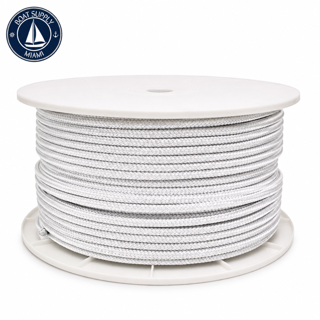 Seachoice 50-47020 Double Braid Rope Spool 5/8" x 600' White | Rollo de Cabo Nylon Doble Trenzado Seachoice 5/8" x 600' Blanca