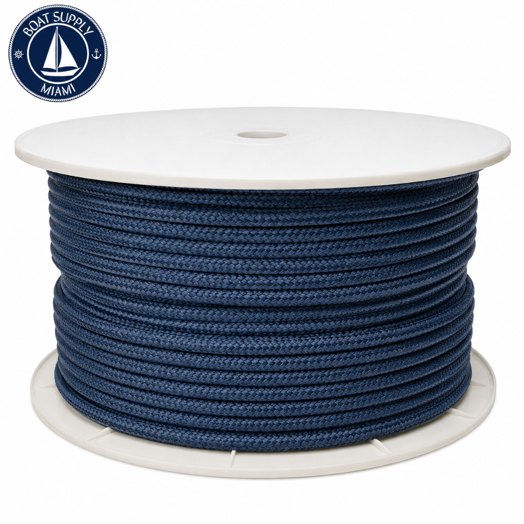Seachoice 50-47060 Double Braid Rope Spool 3/8" x 600' Navy | Rollo de Cabo Nylon Doble Trenzado Seachoice 3/8" x 600' Azul Marino
