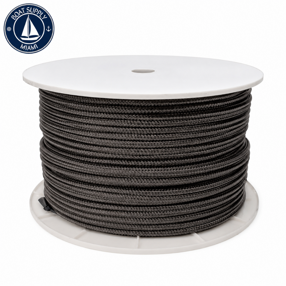 Seachoice 50-47080 Double Braid Rope Spool 1/2" x 600' Black | Rollo de Cabo Nylon Doble Trenzado Seachoice 1/2" x 600' Negra