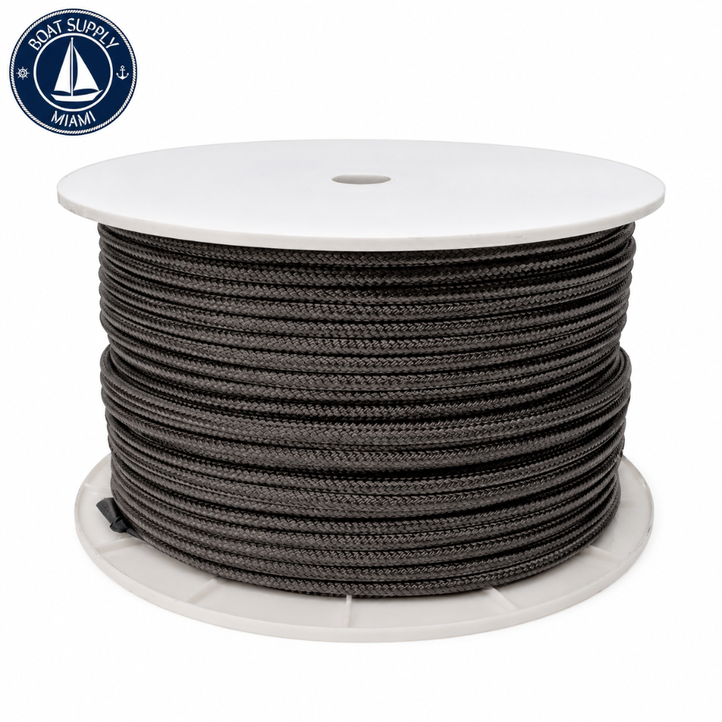 Seachoice 50-47080 Double Braid Rope Spool 1/2" x 600' Black | Rollo de Cabo Nylon Doble Trenzado Seachoice 1/2" x 600' Negra