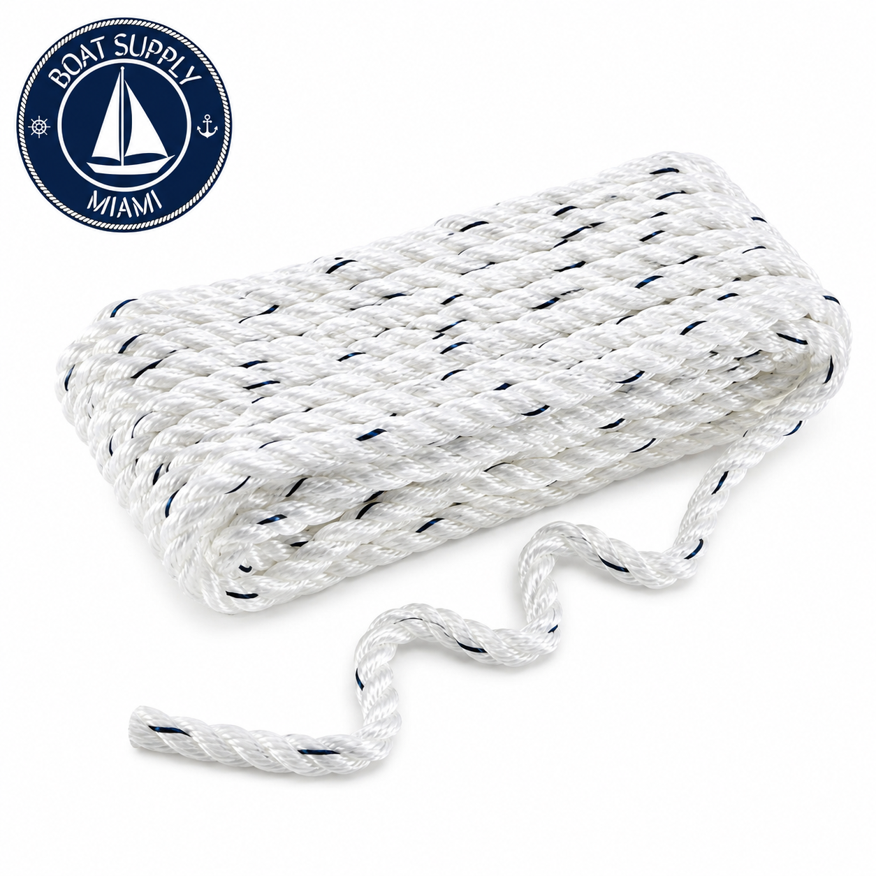 Seachoice 50-47531 Premium 3-Strand Twisted Nylon Dock Line with Tracer 3/8" x 25' | Línea de Amarre Nylon Torcido 3 Hebras con Tracer 3/8" x 25'.png.png