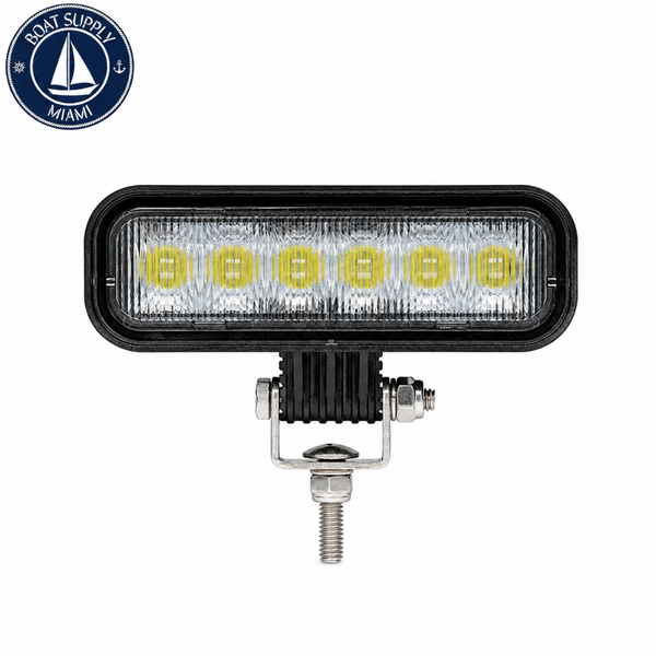 Seachoice 50-51641 6 LED Rectangular Flood Beam Work Light | 6 LED Rectangular Luz de Trabajo LED de Haz Amplio Seachoice 50-51641