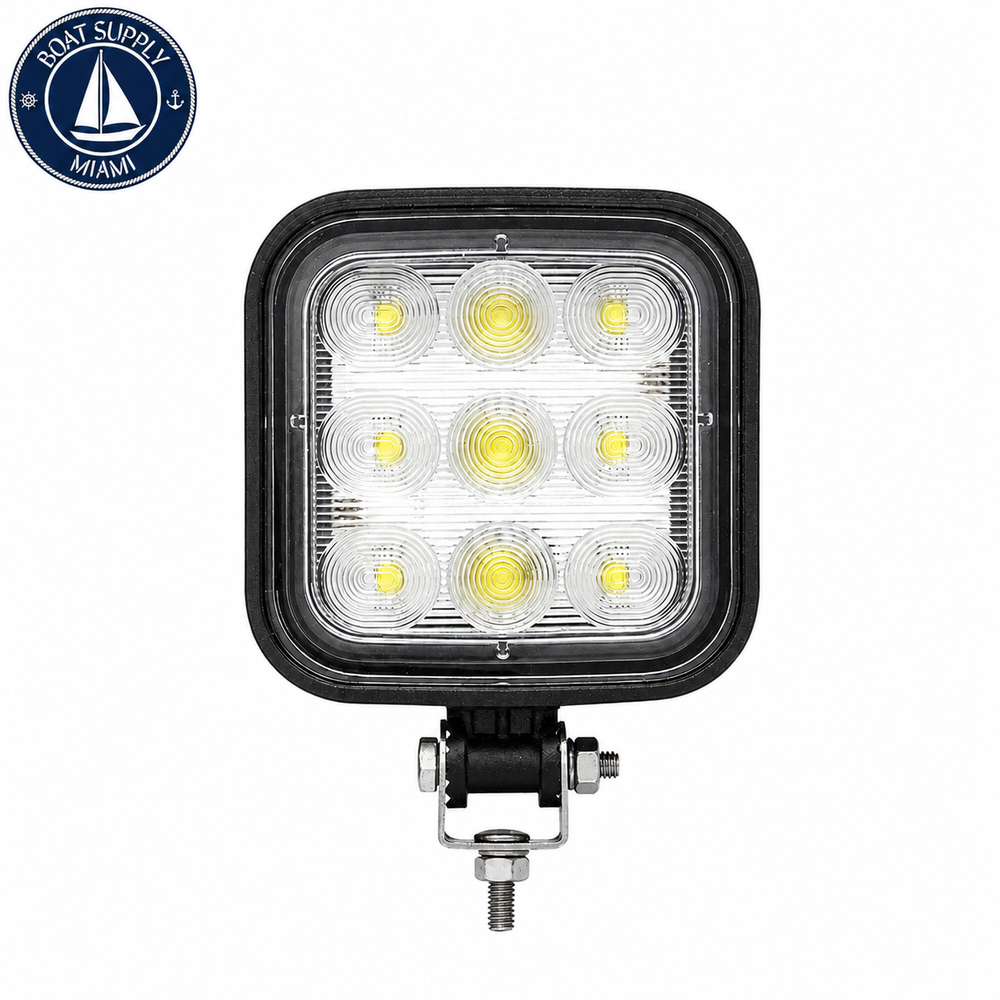Seachoice 50-51661 9 LED Wide Flood Beam Work Light | 9 LED Wide Luz de Trabajo LED de Haz Amplio Seachoice 50-51661