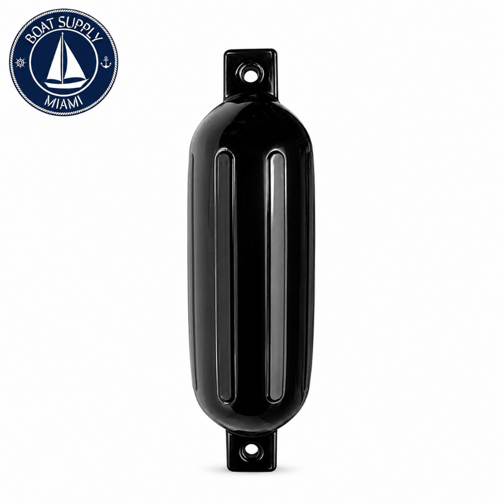 Seachoice 50-79061 Twin Eye Ribbed Fender 6.5" x 23" Black | Defensa Acanalada Doble Ojo Seachoice 6.5" x 23" Negra