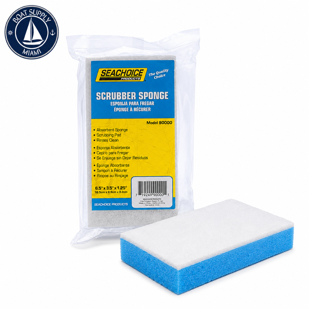 Seachoice 50-90000 Scrubber Sponge 6.5" x 3.5" x 1.25" | Esponja con Fibra de Restregado Seachoice 50-90000 6.5" x 3.5" x 1.25"