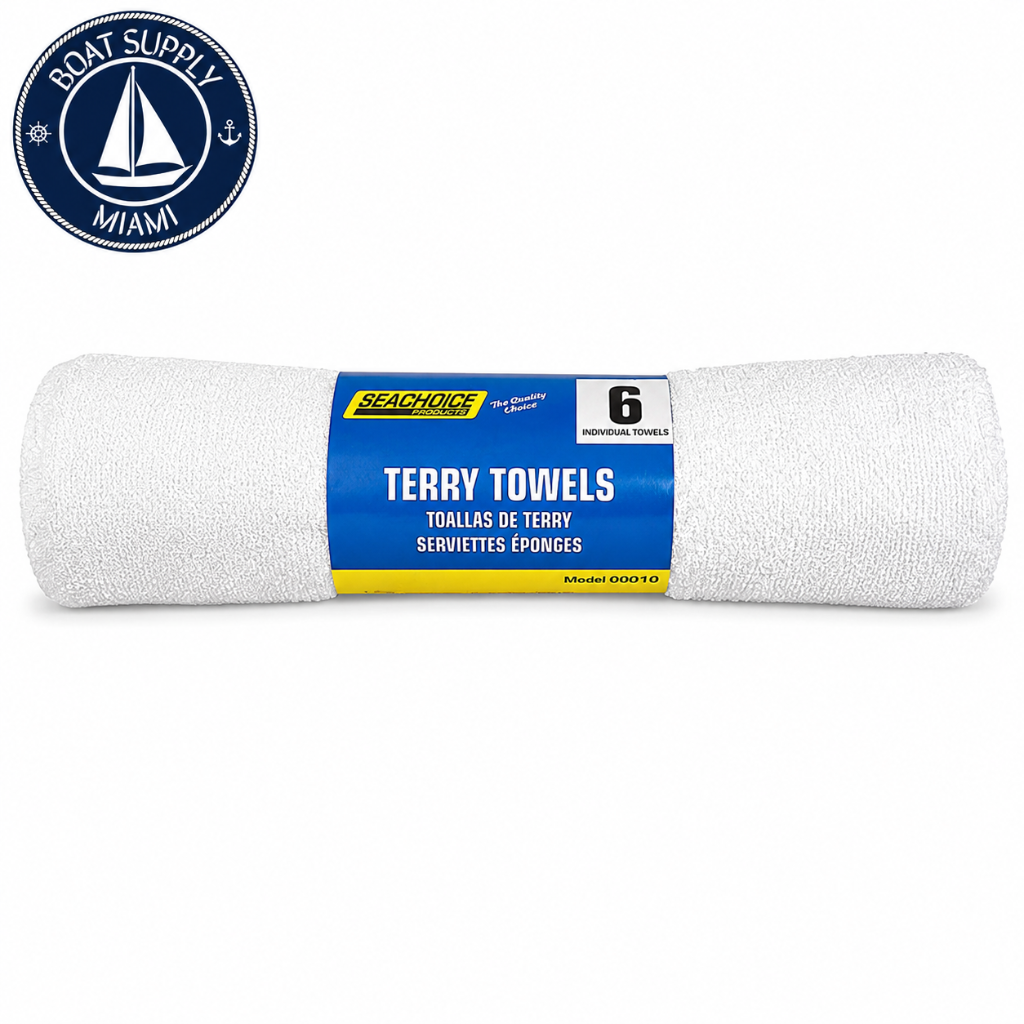 Seachoice 50-90010 Terry Towels 6 Pack 14" x 17" | Toallas de Felpa Paquete de 6 Seachoice 50-90010 14" x 17"