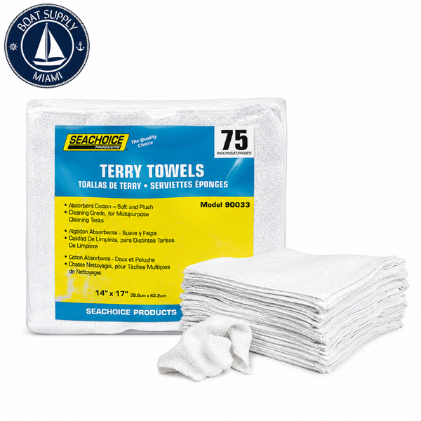 Seachoice 50-90033 Terry Towels 75 Pack 14" x 17" | Toallas de Felpa Paquete de 75 Seachoice 50-90033 14" x 17"