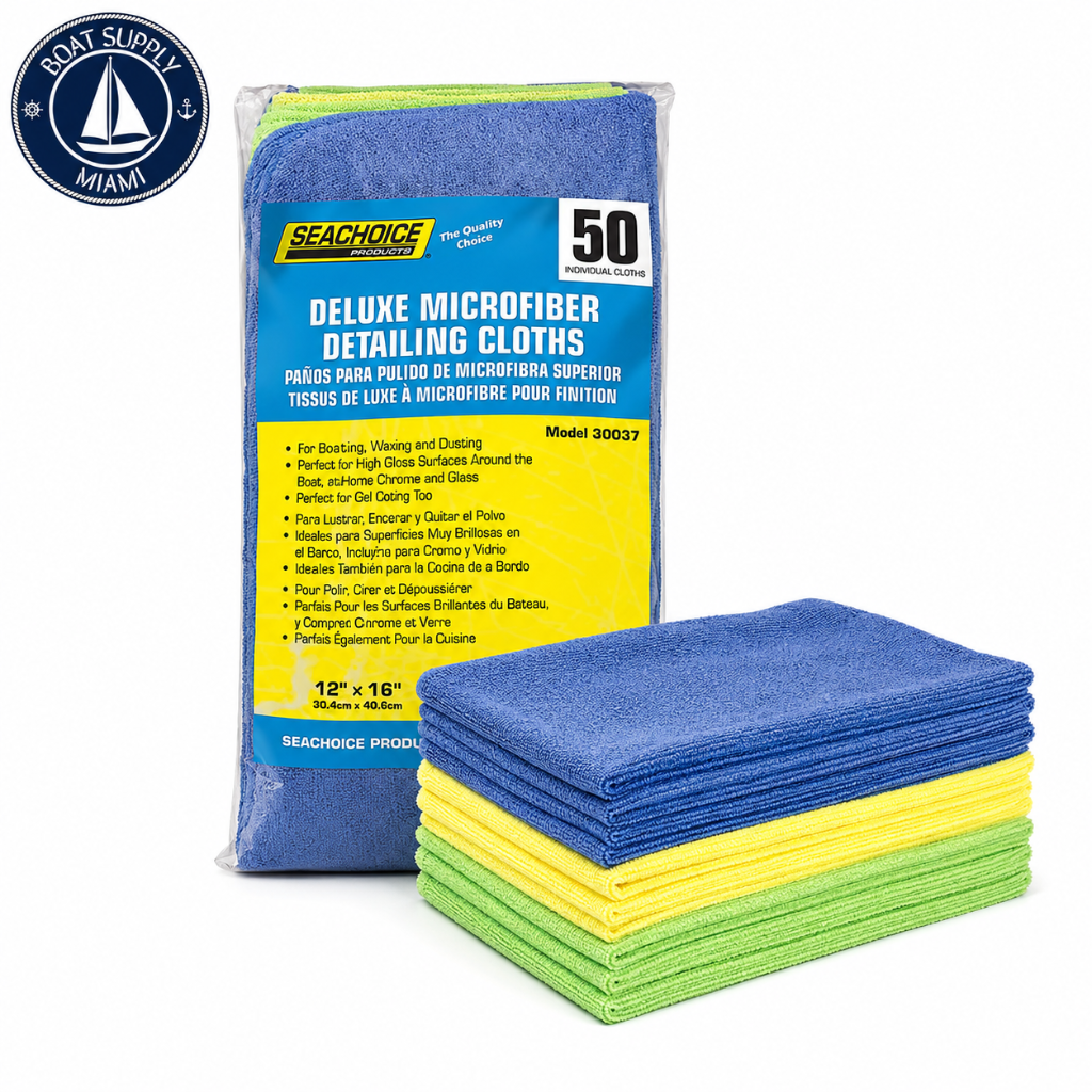 Seachoice 50-90037 Deluxe Microfiber Detailing Cloths 50 Count 14" x 14" | Paños de Microfibra Deluxe para Detallado Paquete de 50 Seachoice 50-90037 14" x 14"