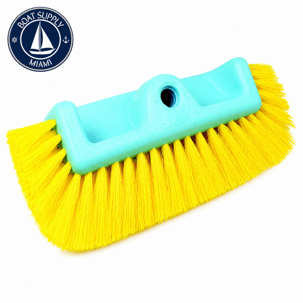 Seachoice 50-90476 Brush with Side Bristles 10 in Medium Yellow Poly Medium bristles, Yellow Poly | Cepillo con Cerdas Laterales 10 in Medium Yellow Poly Seachoice 50-90476