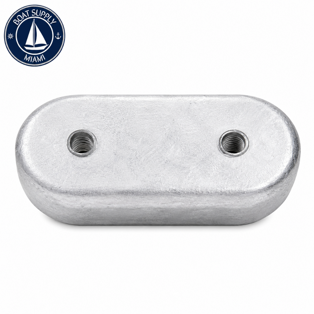 Seachoice 95643 Aluminum Jet / Drive Anode - OVAL W/INSERTS 4-7/16"L | Ánodo para Jet / Drive de Aluminio Seachoice 95643 - OVAL W/INSERTS 4-7/16"L