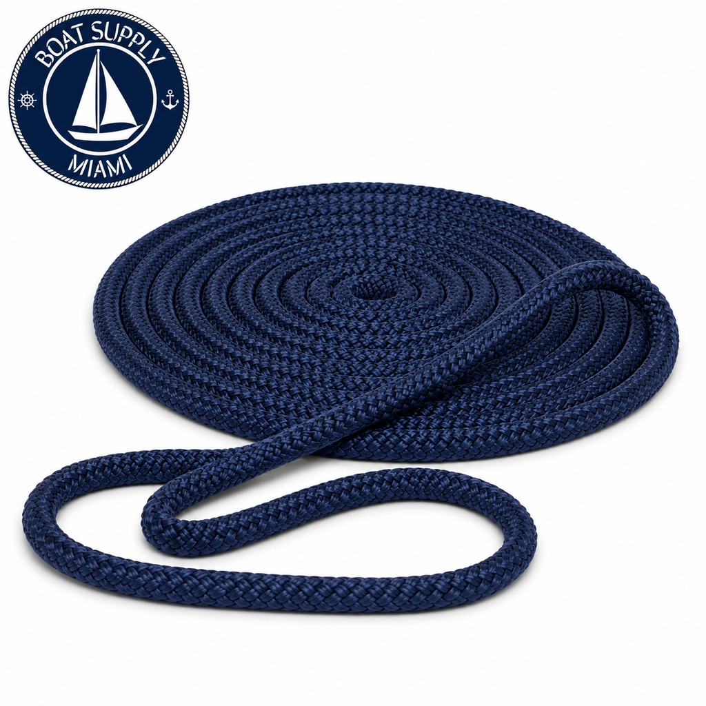 Seachoice 50-39871 Double Braid Nylon Dock Line 1/2" x 25' Navy | Línea de Amarre Nylon Doble Trenzado 1/2" x 25' Azul Marino.png..png