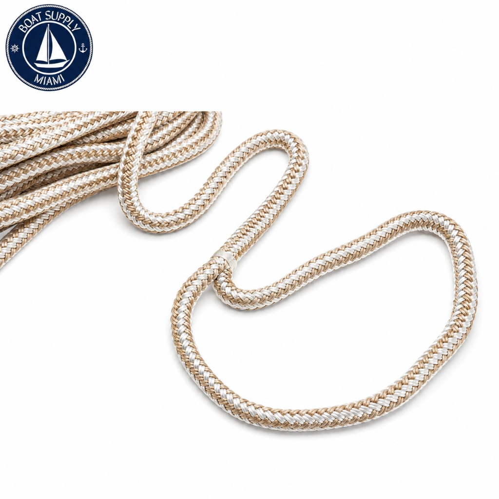 Seachoice_50-40051_Double_Braid_Nylon_Dock_Line_5-8-in-x-25_Gold_White_Linea_de_Amarre_Nylon_Doble_Trenzado_5-8-in-x-25_Dorada_Blanca
