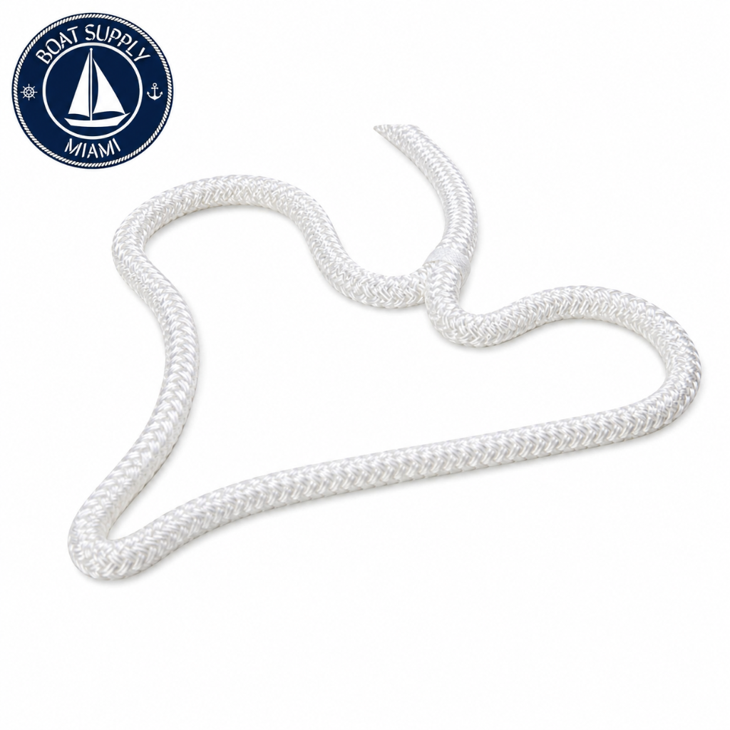 Seachoice 50-40131 Double Braid Nylon Dock Line 12 x 25' White  Línea de Amarre Nylon Doble Trenzado 12 x 25' Blanca
