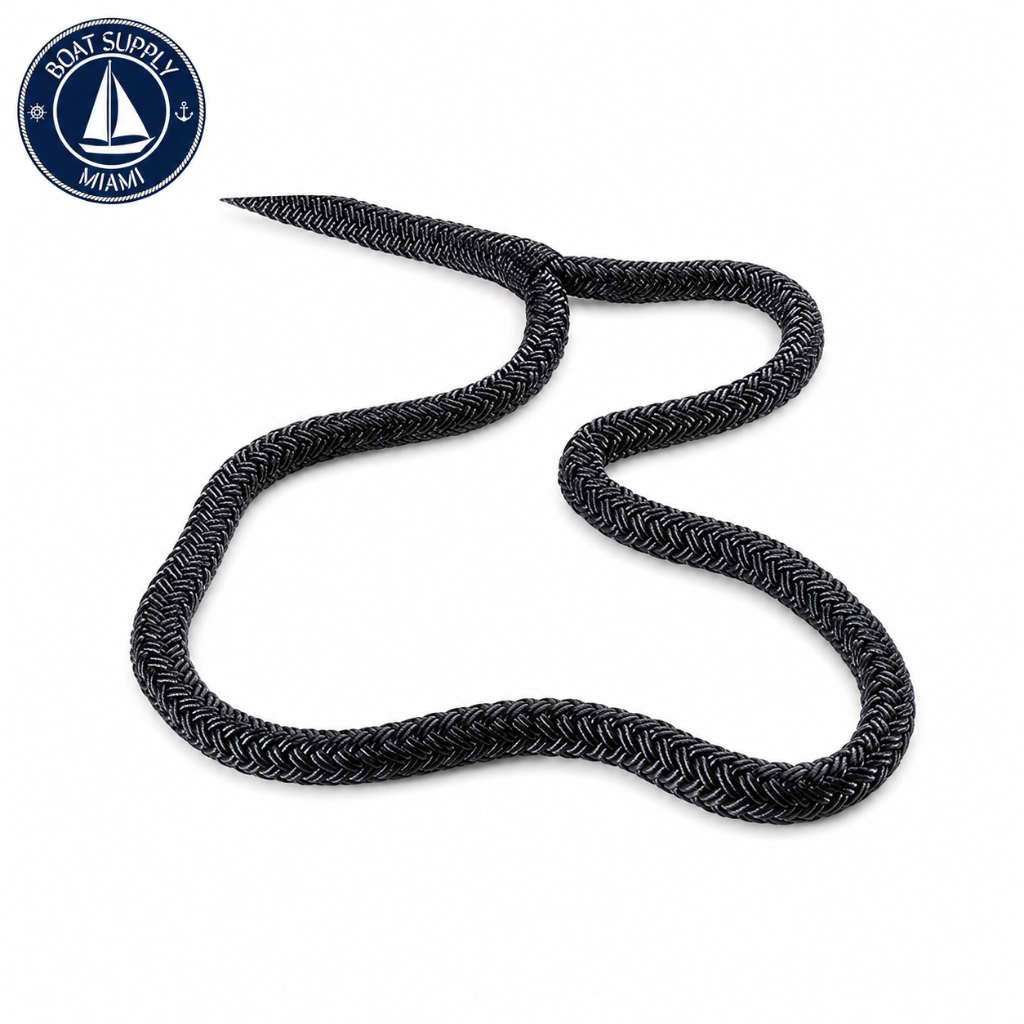 Seachoice 50-40401 Double Braid Nylon Dock Line 12 x 20' Black  Línea de Amarre Nylon Doble Trenzado 12 x 20' Negra