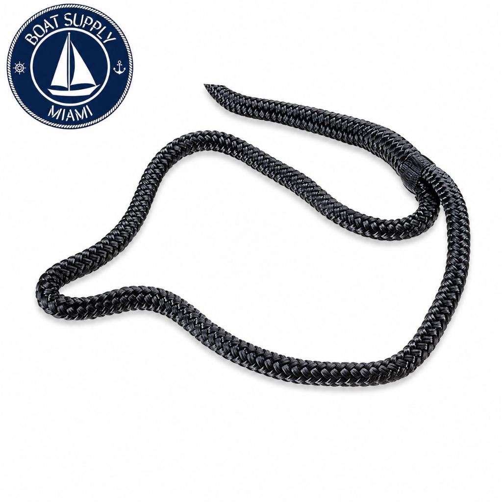 Seachoice 50-40501 Double Braid Nylon Dock Line 38 x 10' Black  Línea de Amarre Nylon Doble Trenzado 38 x 10' Negra
