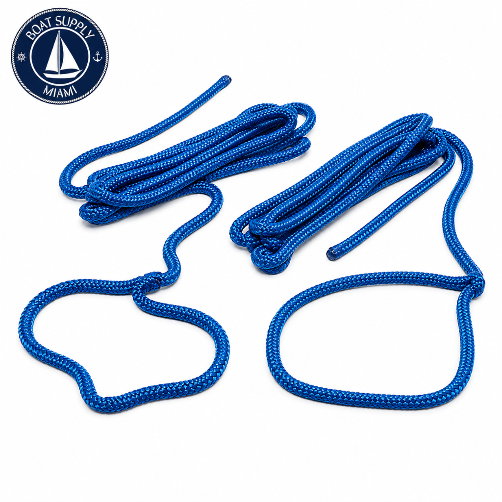 Seachoice 50-40931 Double Braided Nylon Fender Line 2-Pack 3/8" x 6' Blue | Línea para Defensa de Nylon Doble Trenzado Paquete de 2 3/8" x 6' Azul
