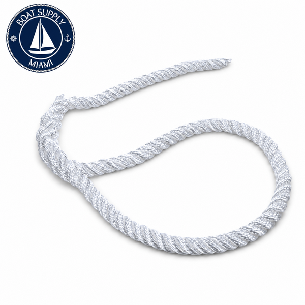 Seachoice 50-42571 3-Strand Twisted Nylon Dock Line 1/2" x 25' White | Línea de Amarre Nylon Torcido 3 Hebras 1/2" x 25' Blanca