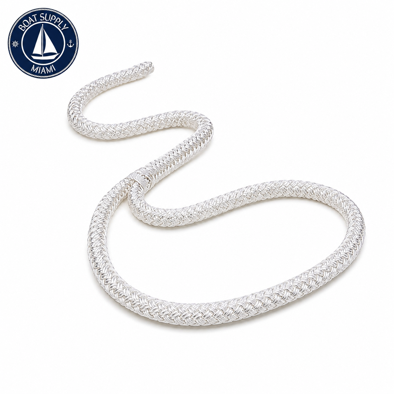 Seachoice 50-46951 Double Braid Nylon Dock Line 58 x 30' White  Línea de Amarre Nylon Doble Trenzado 58 x 30' Blanca