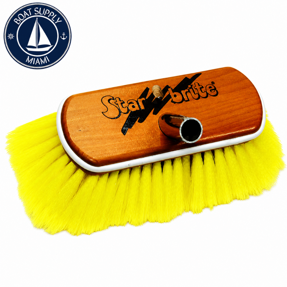 Star Brite 040170 8 in Synthetic Wood Block Brush with Bumper 8 in Soft Yellow | Cepillo de Bloque de Madera Sintética de 8 pulgadas con Bumper 8 in Soft Yellow Star Brite 040170
