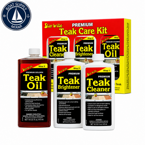 Star Brite 081216 Premium Teak Care Kit 3 Pint Kit | Kit Premium para Cuidado de Teca Star Brite 081216 Kit de 3 Pint