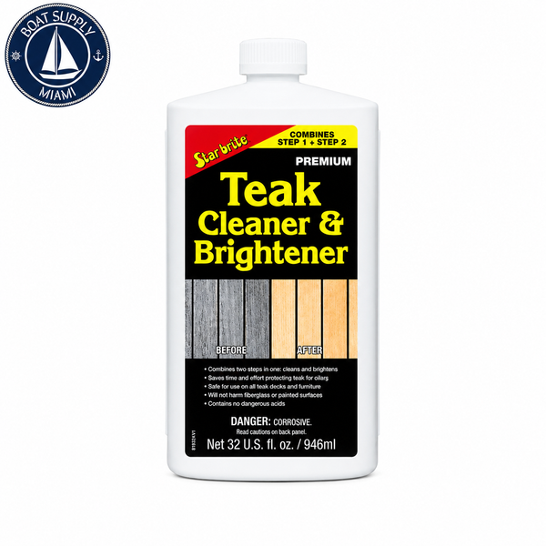 Star Brite 094932 One Step Teak Cleaner and Brightener 32 oz | Limpiador y Abrillantador de Teca de Un Paso Star Brite 094932 32 oz