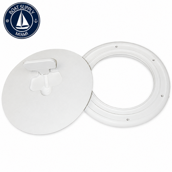 T-H Marine DPCAM82DP Quick Release Cam Lock Deck Plate 8" White Tapa de Inspección Marina Quick Release Cam Lock 8" Blanca T-H Marine DPCAM82DP