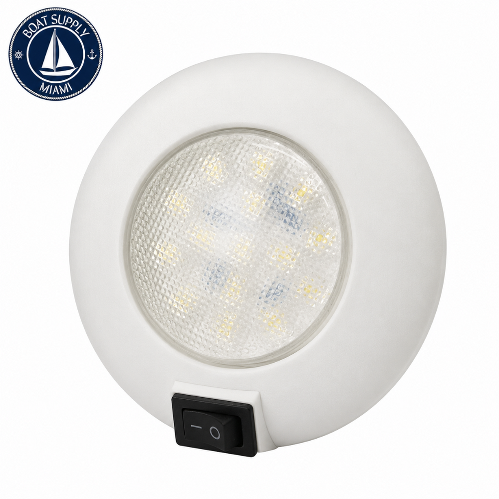 T-H Marine LED51829DP LED Surface Mount Dome Light with Switch Cool White | LED Montaje Superficial Luz de Domo con Interruptor Blanco Frío T-H Marine LED51829DP